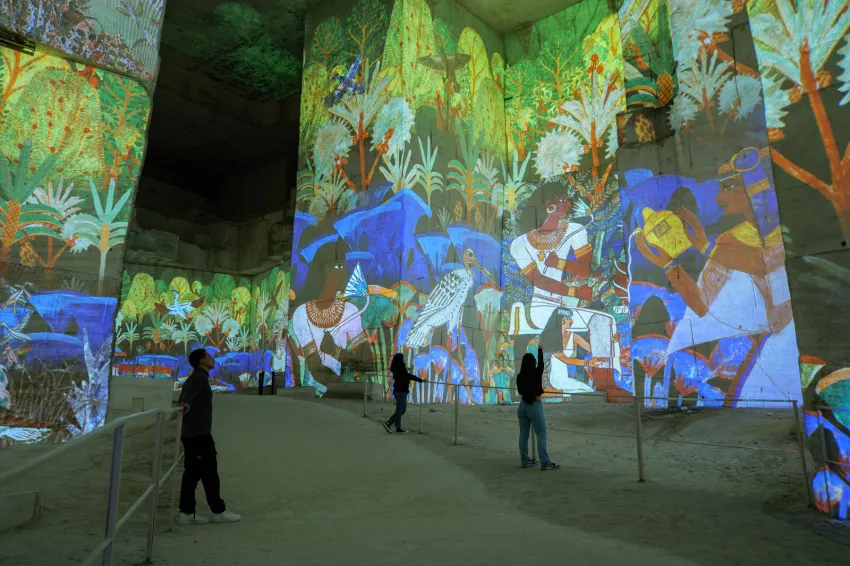 projection egypte nil silhouettes